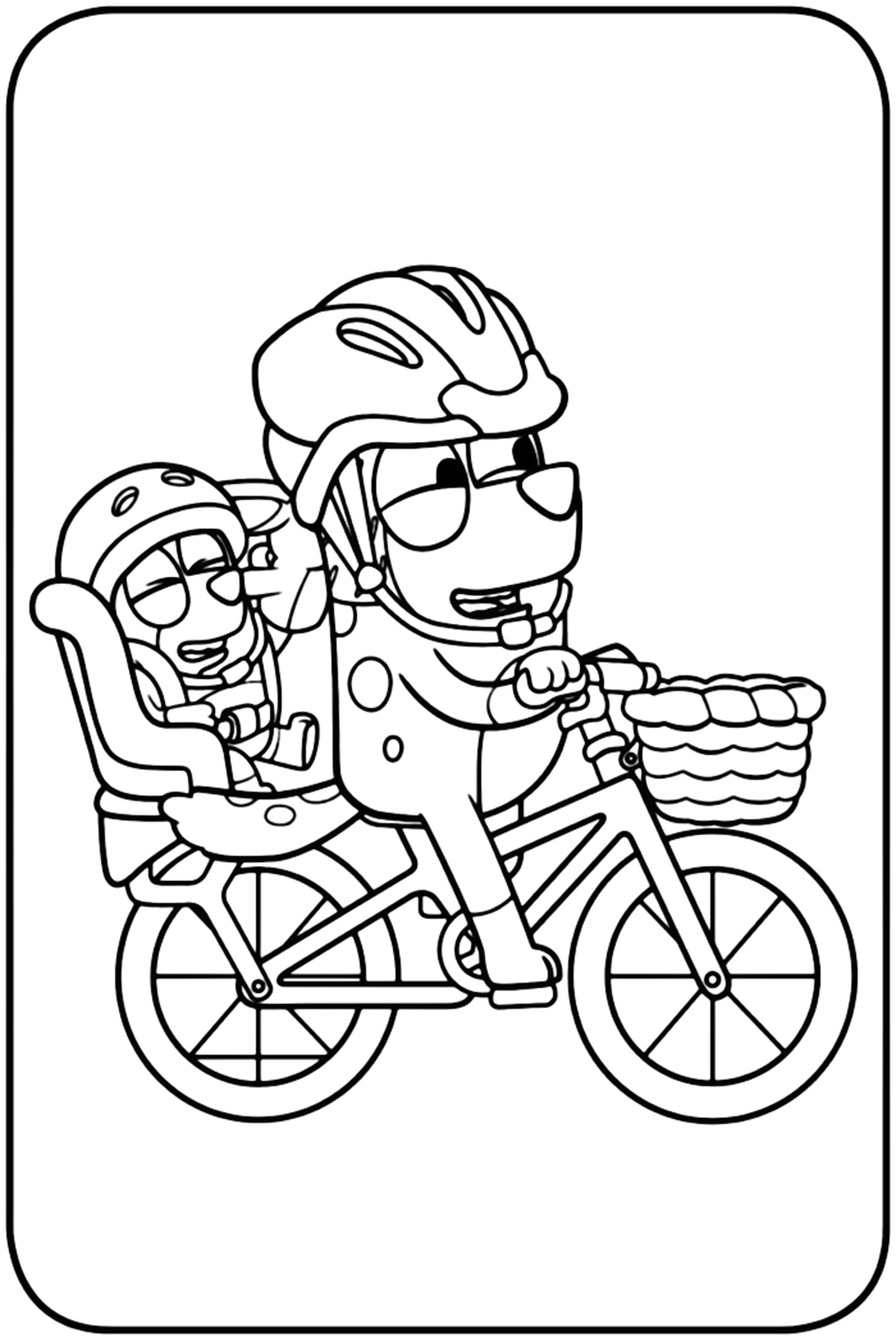 Bluey On A Bike Coloring Pages