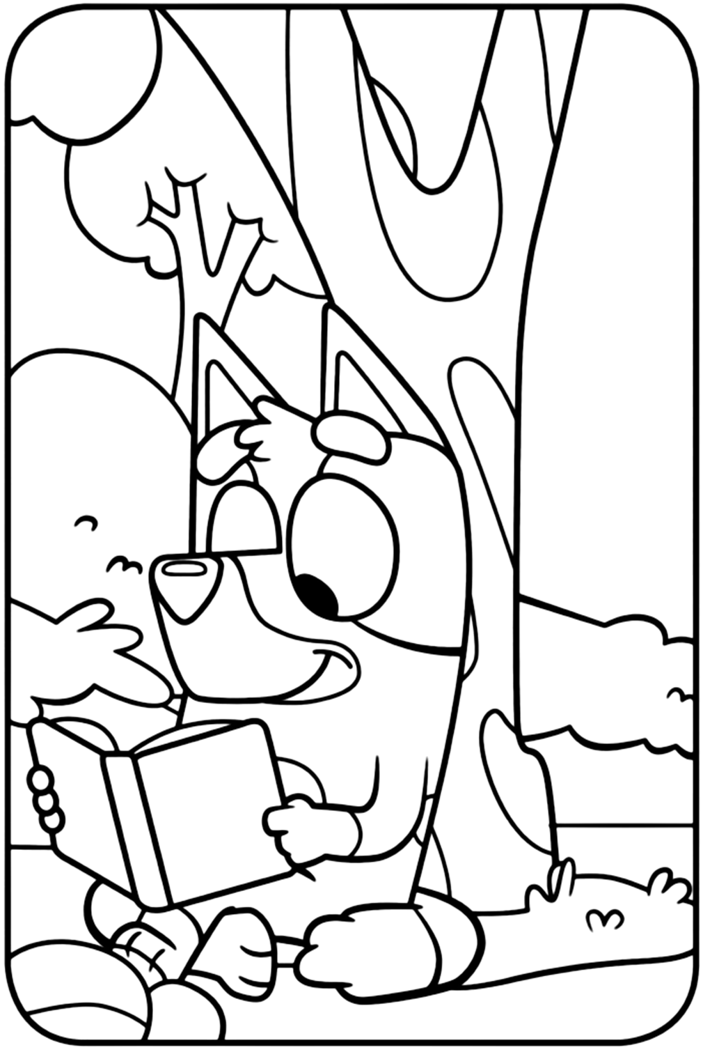 Bluey Reads A Book Coloring Pages