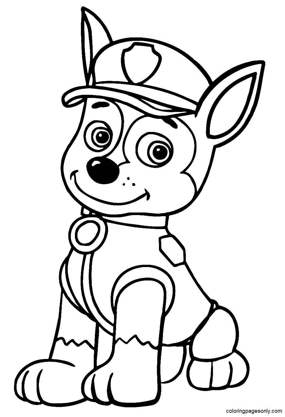 Chase The Police Dog Is Resting Sitting Coloring Page