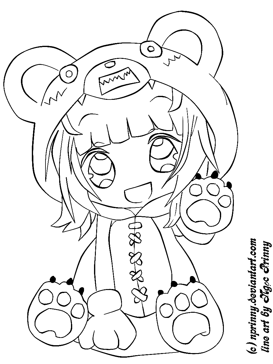 Página para colorir Chibi Anime 11