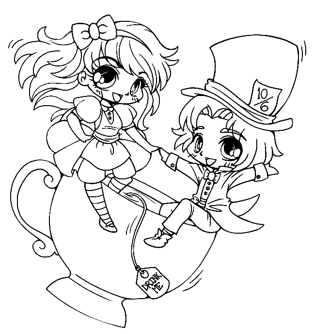 Chibi Coloring Pages 15906946 Vector Art at Vecteezy