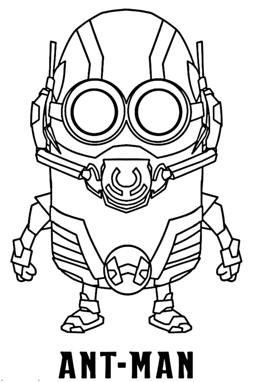 Chibi Cute Robot Ant-man In Ant-man cartoon Coloring Page