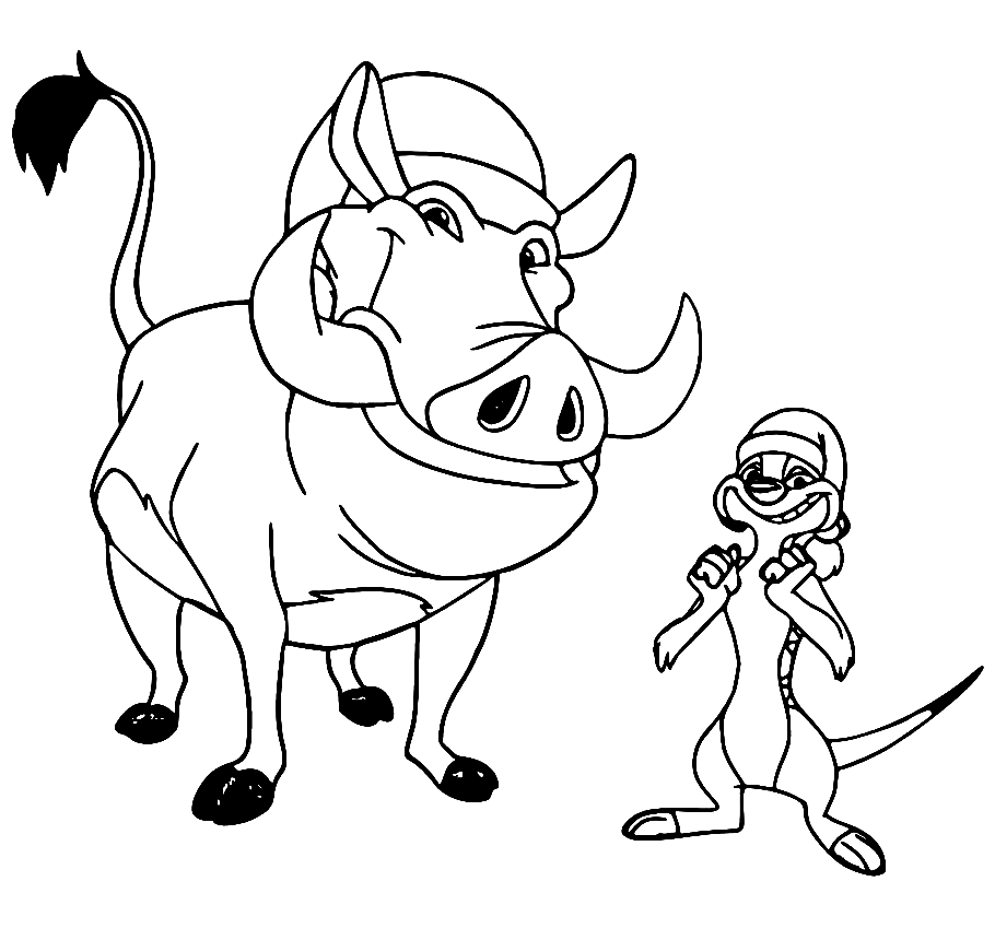 Christmas-Timon-with-Pumbaa