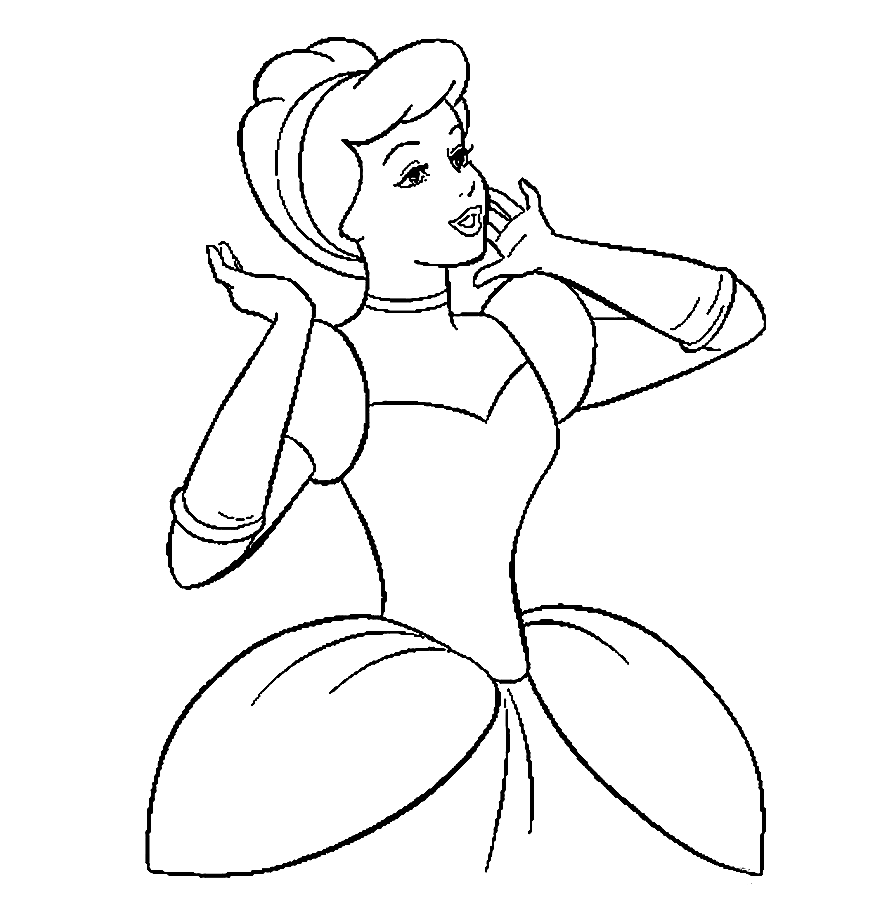 Cinderella Says Thank You To Fairy Godmother from Cinderella Coloring Pages