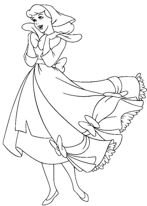 Cinderella Sings A Song from Cinderella Coloring Pages