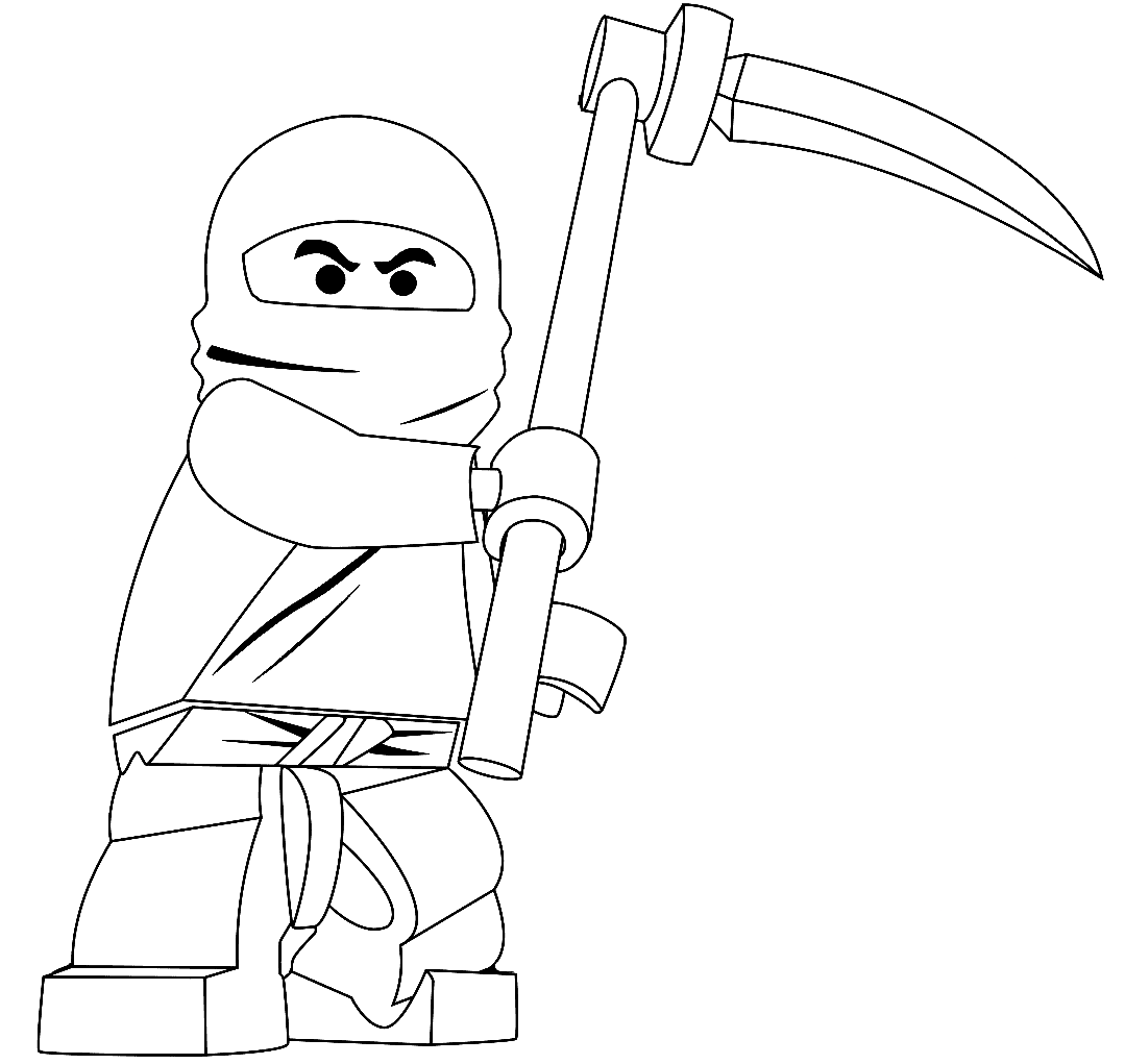 Cole from Ninjago has got the Scythe of Quakes Coloring Pages