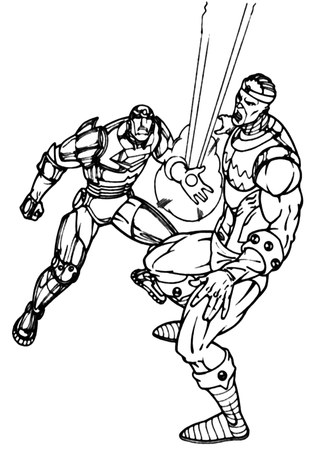 Iron Man Shoots Air Bullet To Monster Coloring Pages