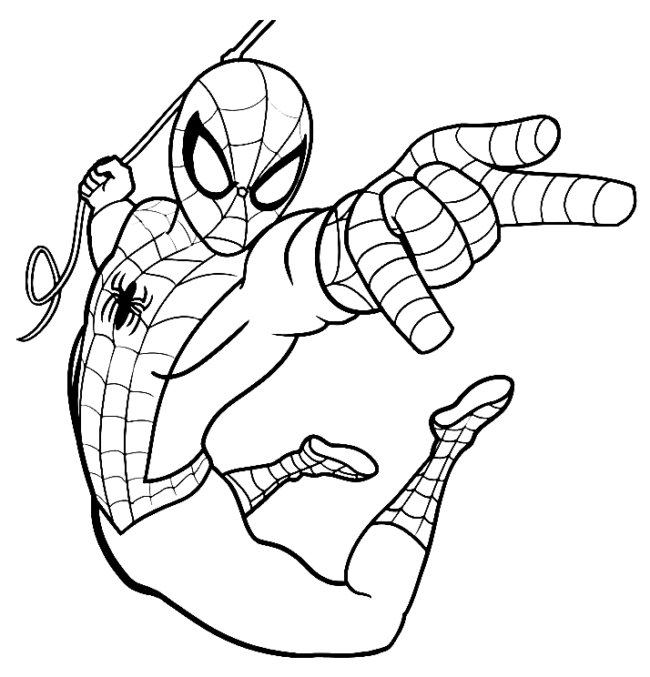 Cool SpiderMan Kleurplaat