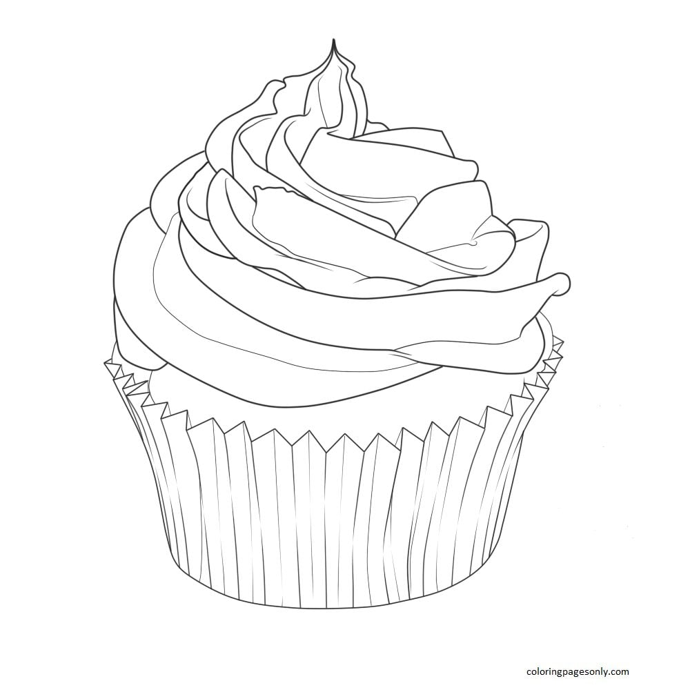Cupcake 14 Coloring Page