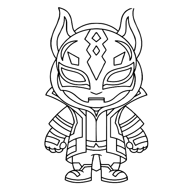Cute Baby Drift is wearing mask Coloring Page