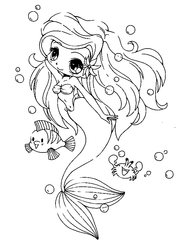 Cute Chibi Anime Coloring Page
