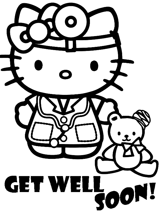 Cute Hello Doctor Coloring Page