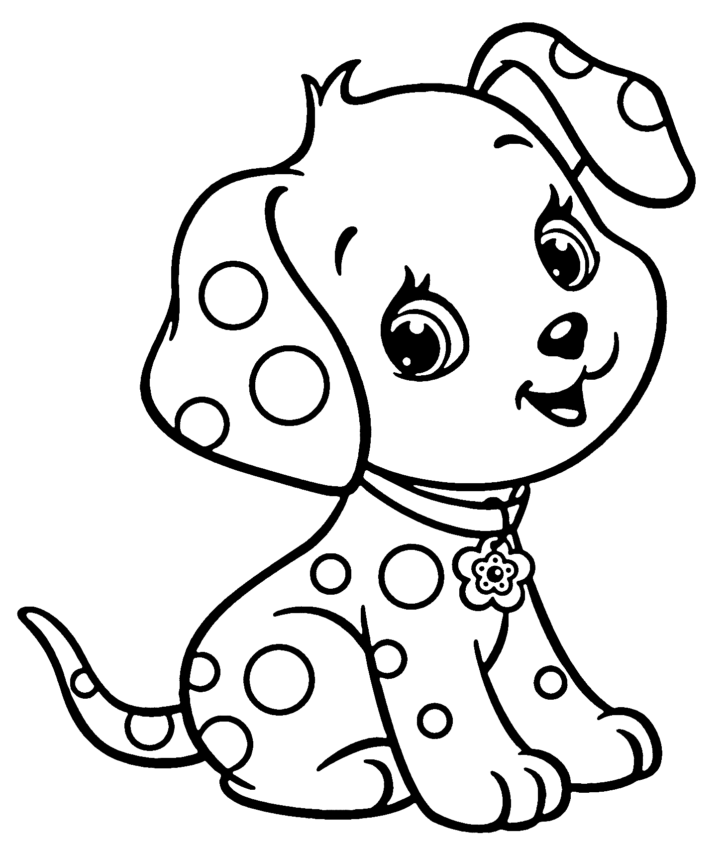 Schattige puppy afdrukbare kleurplaat