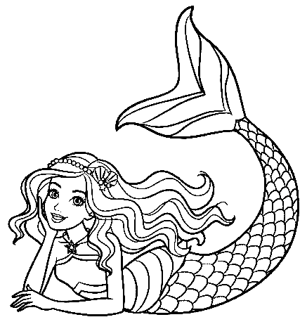 Cute mermaid printable Coloring Page