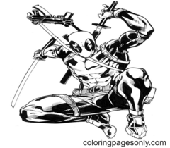 Deadpool Sketch Coloring Pages