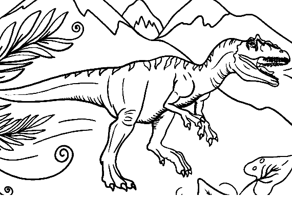 Раскраска Динозавр Аллозавр