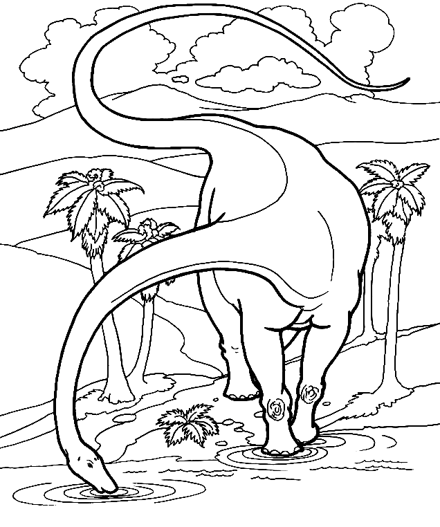 Раскраска Диплодок Динозавры