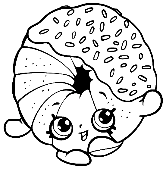 Dippy Donut Shopkins Coloring Page