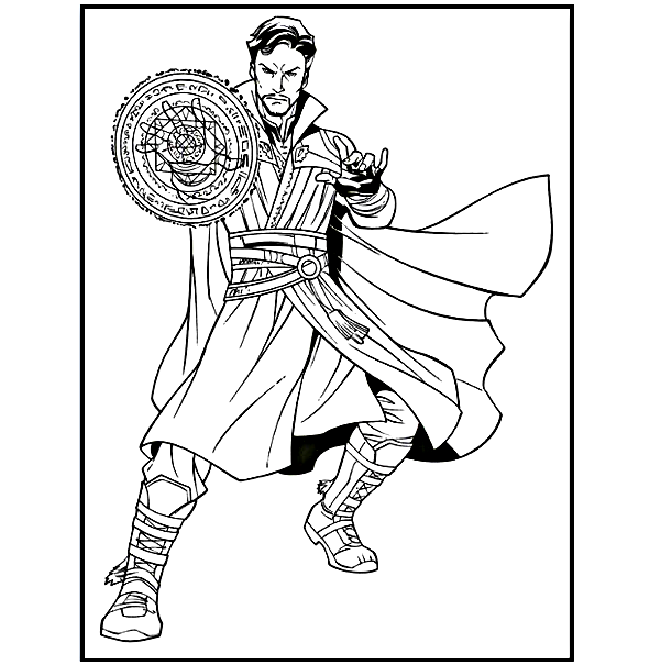 Dr.Strange from Doctor Strange created shields for himself Coloring Pages