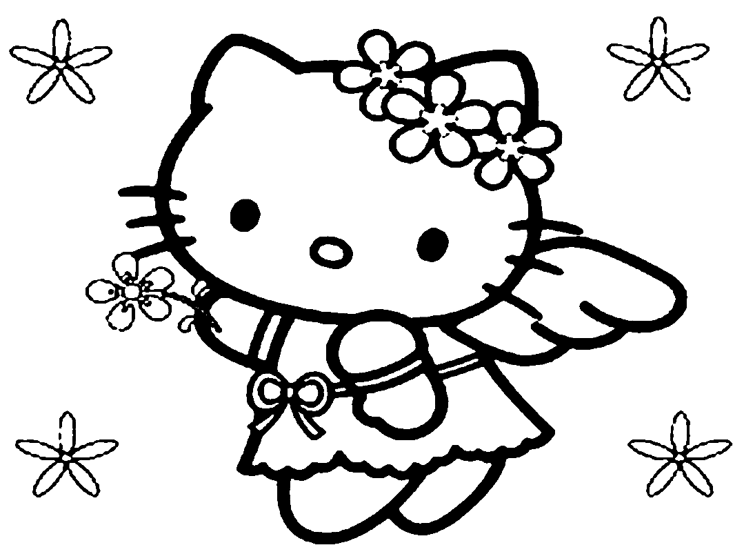 Fairy Hello Kitty Coloring Page