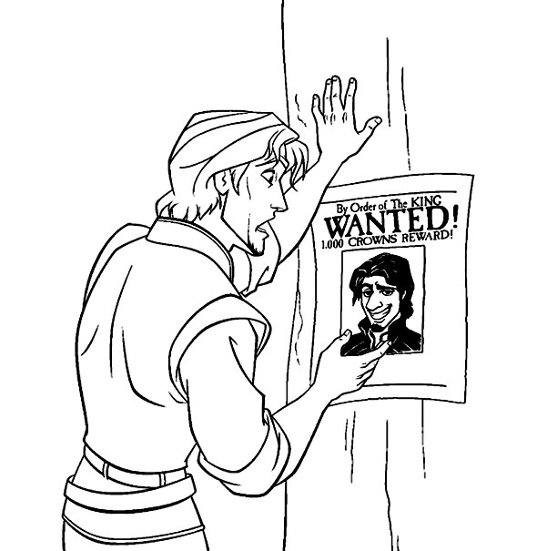 Flynn rider is wanted Coloring Pages