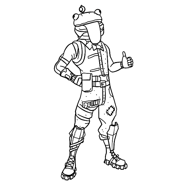 Fortnite Beef Boss shows one finger Coloring Pages