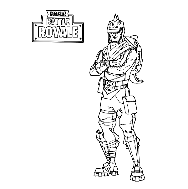 Fortnite Rex is wearing Dino Guard set Coloring Pages