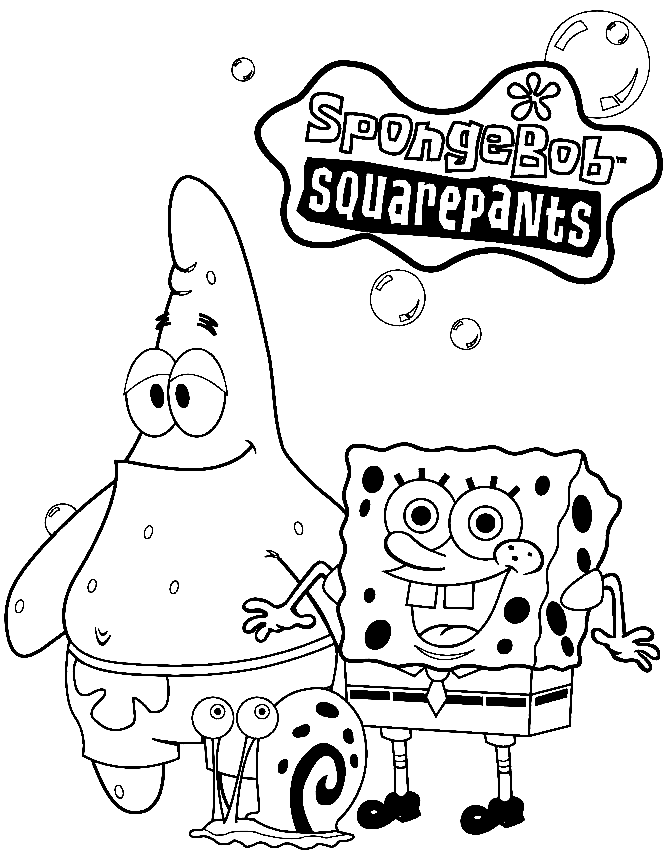Gratis afdrukbare kleurplaat Spongebob 2