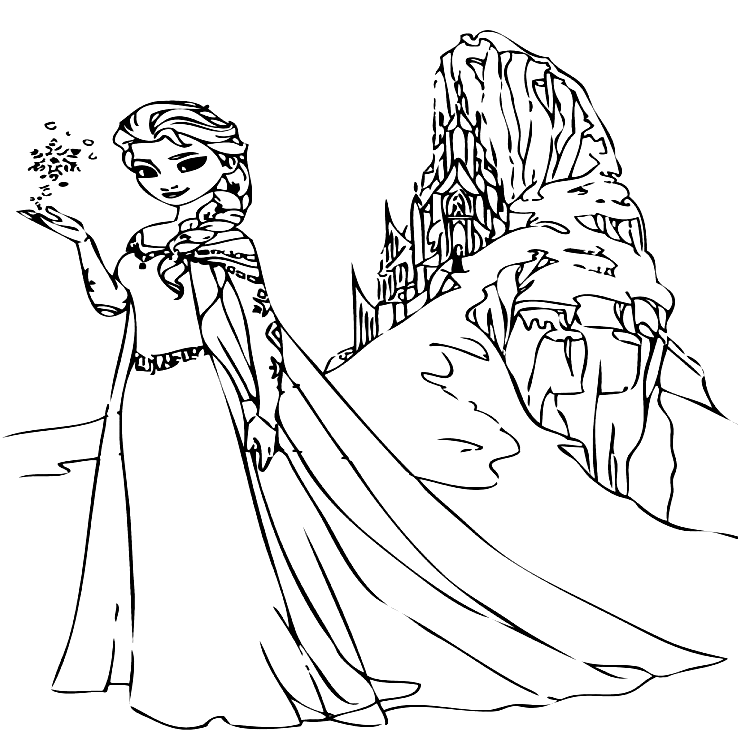 Página para colorir de Frozen Elsa 2