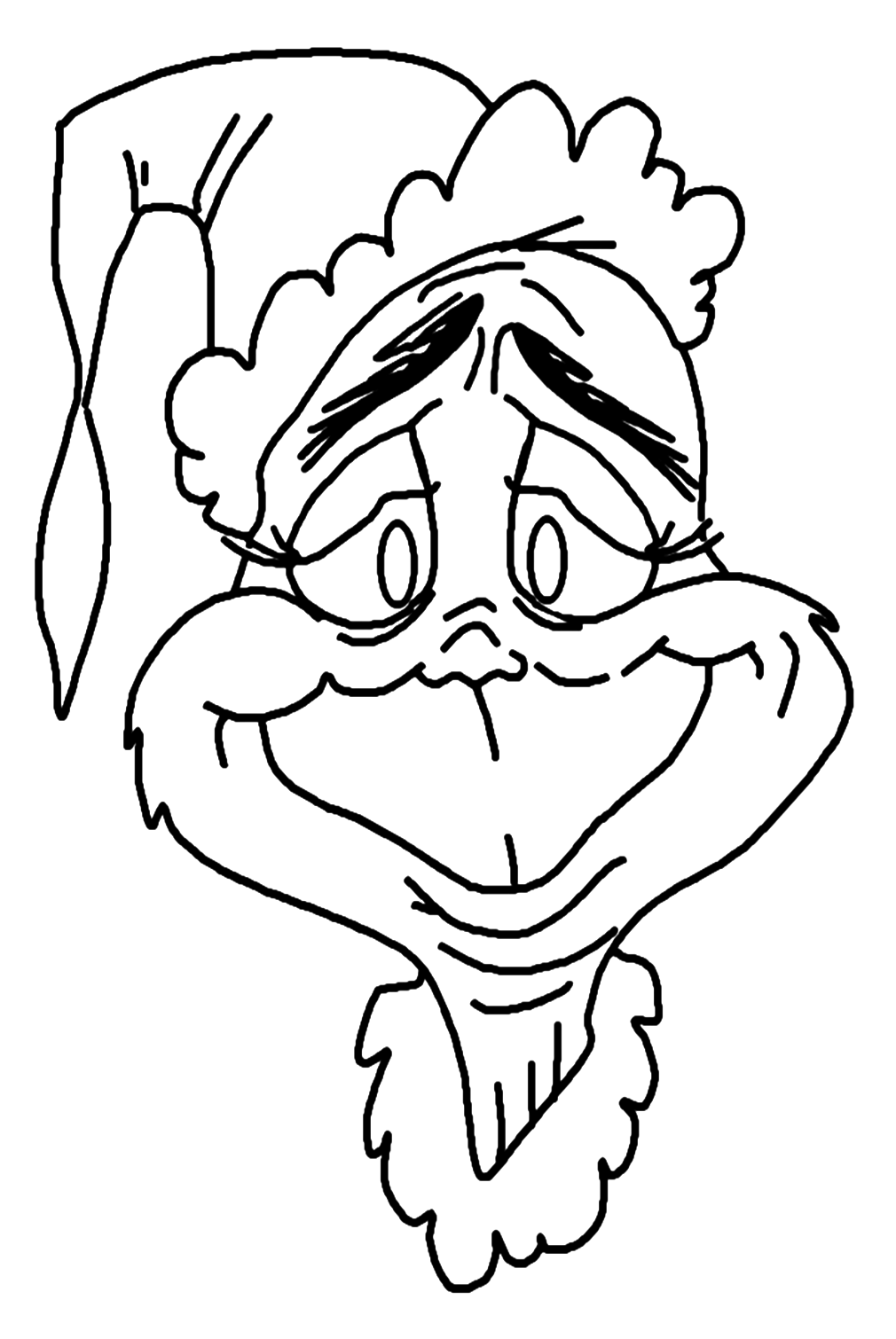 Grinch Wearing Christmas Hat Coloring Pages