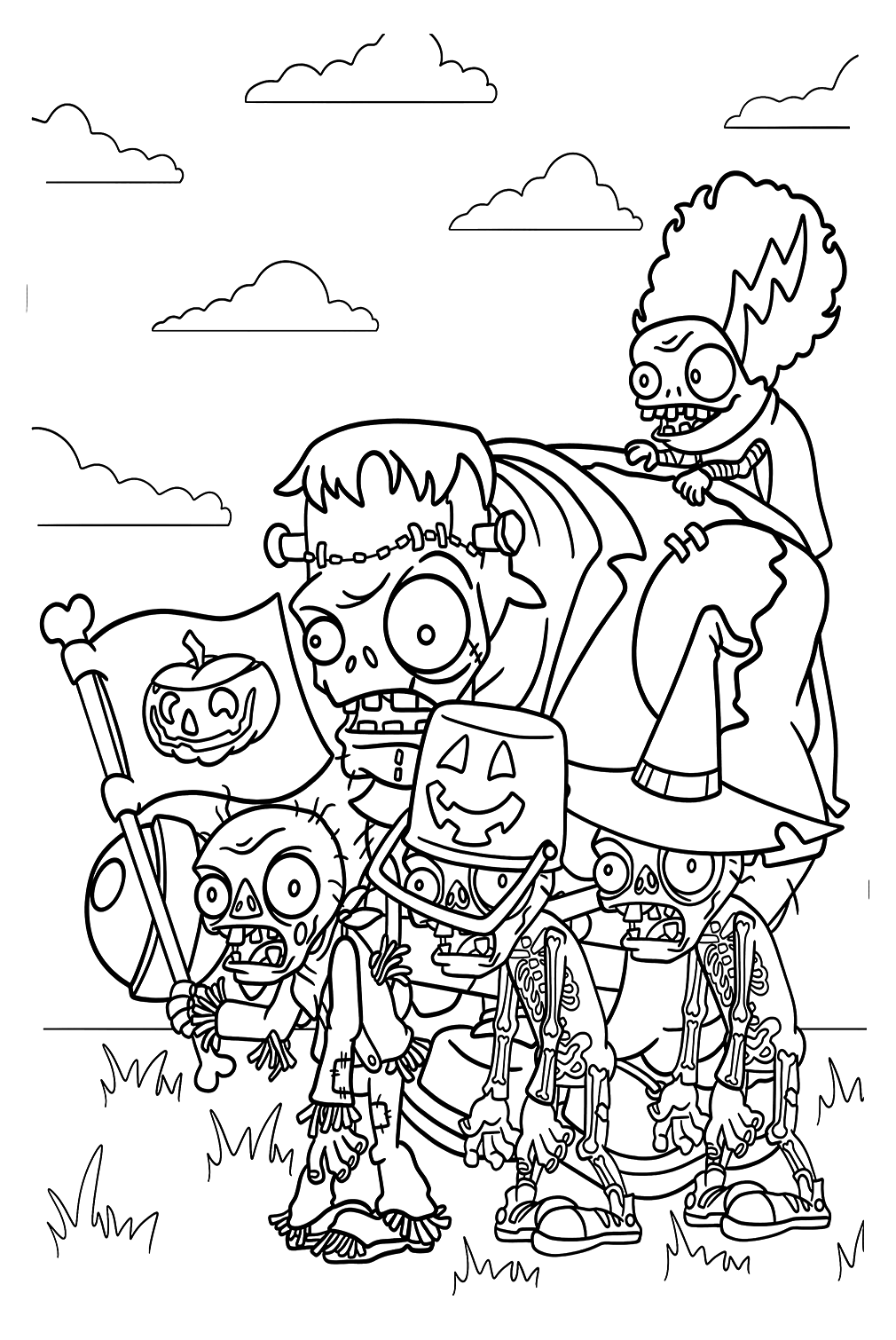 Desenhando cena de PvZ de Plants vs Zombies