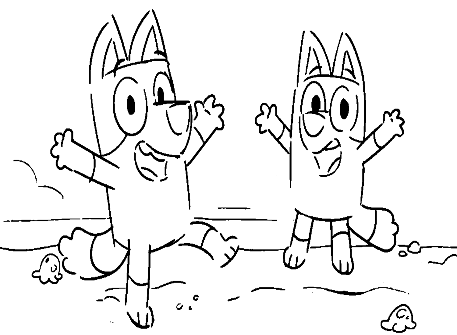 Happy Bluey Coloring Page