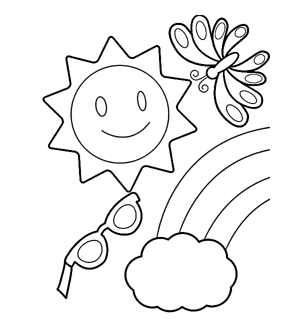 Sun At Beach Coloring Pages - Summer Coloring Pages - Coloring Pages ...