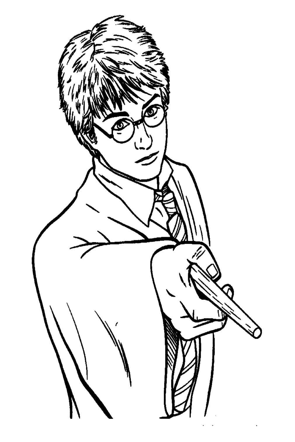 Harry Potter Holding Magic Wand 1 Coloring Pages