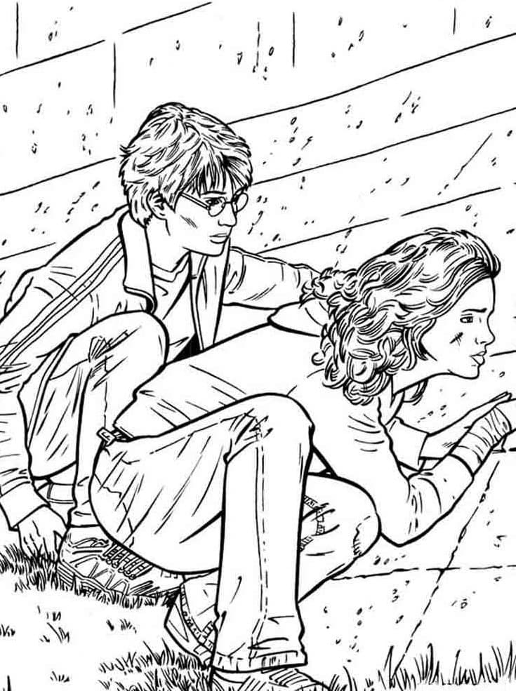 Harry Potter and Friend 4 Coloring Page