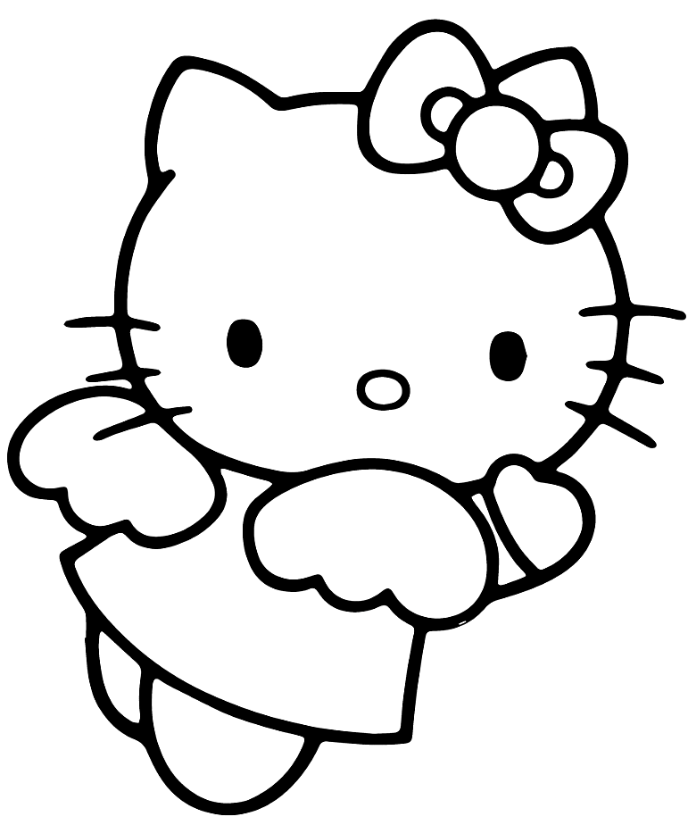 Раскраска Hello Kitty Ангел