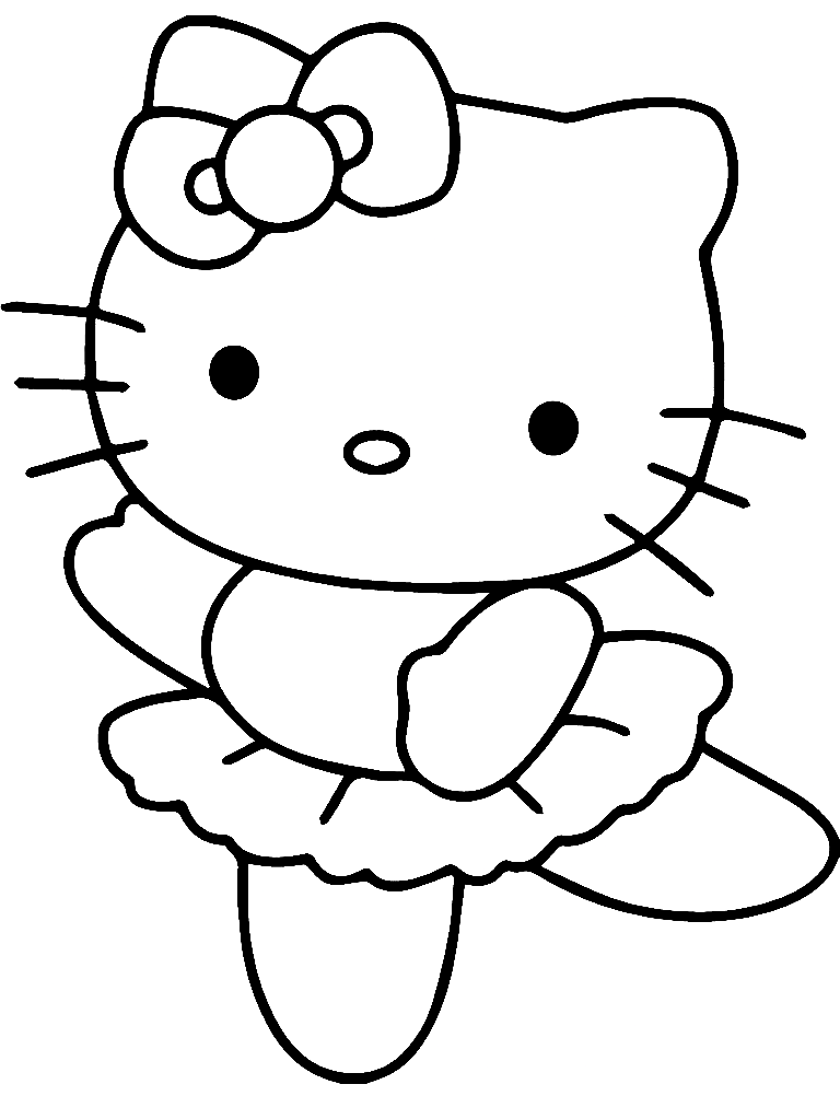 Hello Kitty Bailarina para colorir