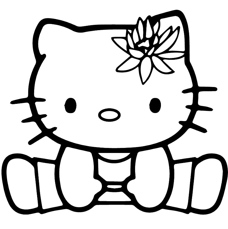 Página para colorir de exercícios da Hello Kitty