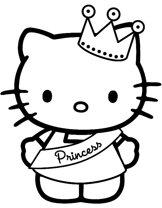 Раскраска Hello Kitty Princess 2