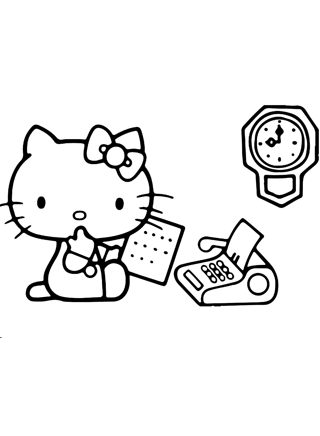 Hello Kitty Taking Paper Coloring Pages