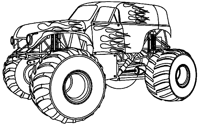 Pagina da colorare di Hot Wheels Monster Truck