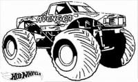 Hot Wheels Monster Truck Avenger Coloring Pages