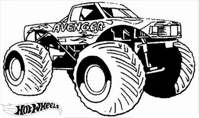 Hot Wheels Monster Truck Avenger Coloring Page