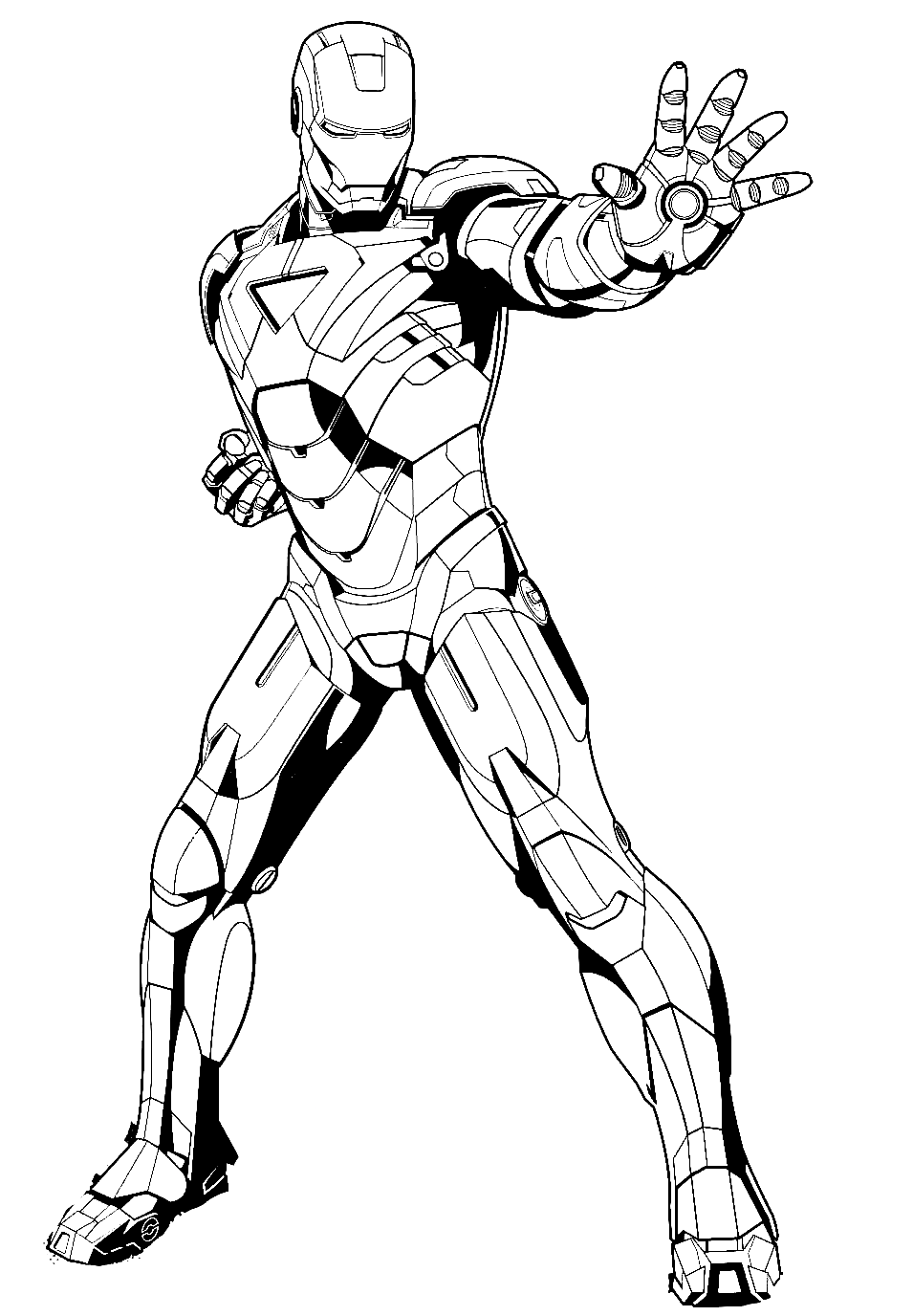 Dibujo de Iron man de la película Iron man intenta detener al enemigo para colorear