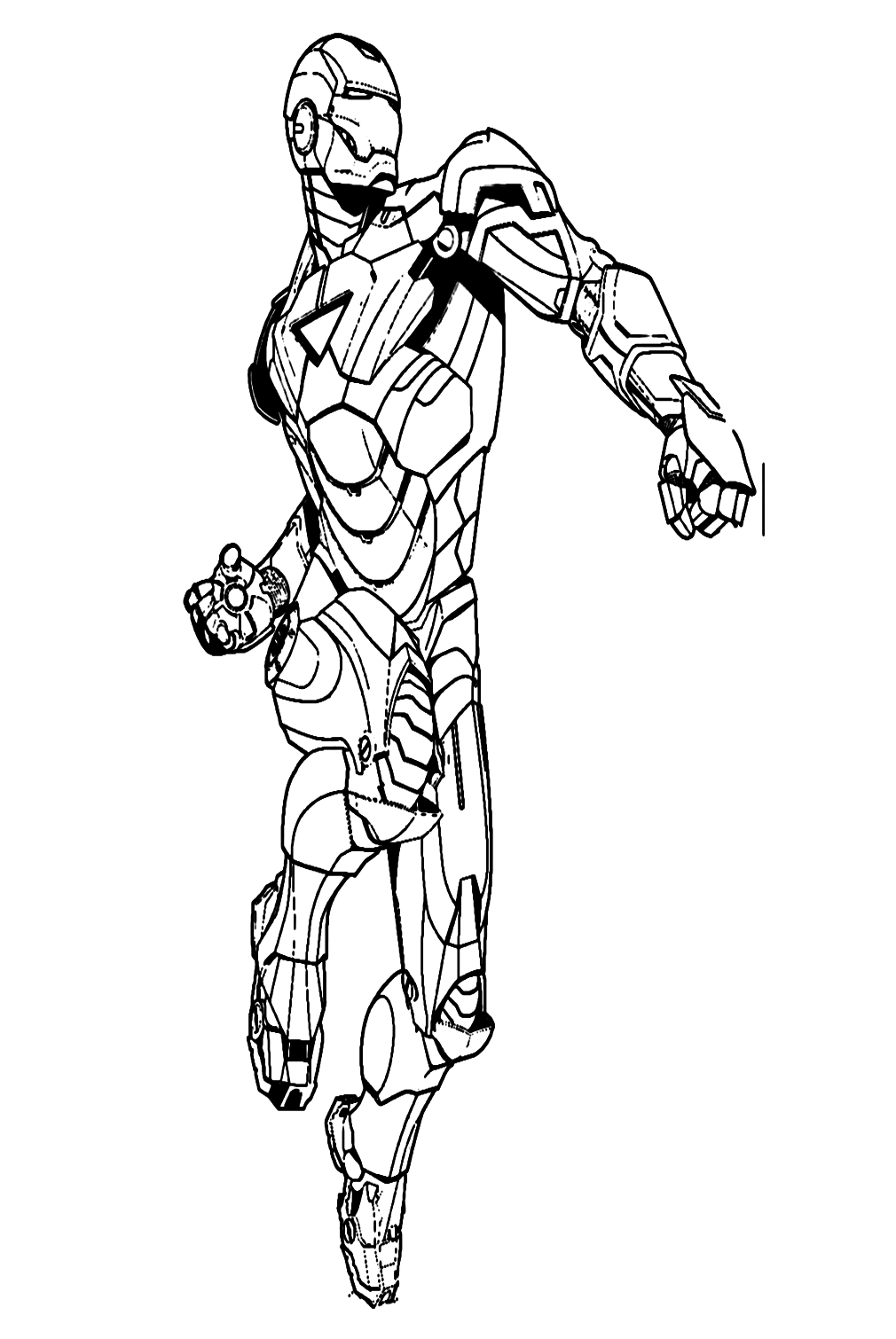 Iron Man Prepares To Jump Up And Hit To The Punch Coloring Pages
