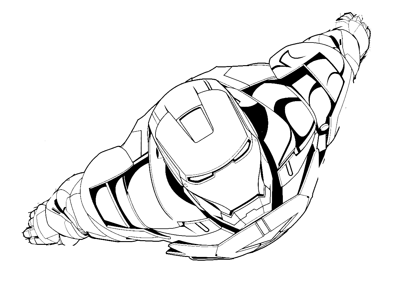 Iron man rush straight at the enemy Coloring Page