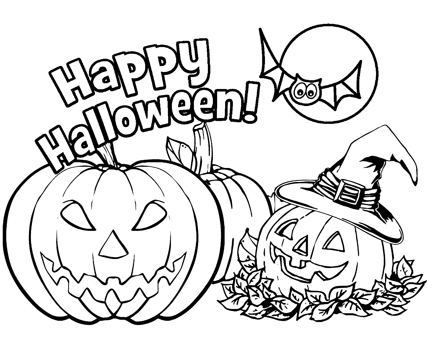 desenho de abóboras jack o lanterna halloween para colorir