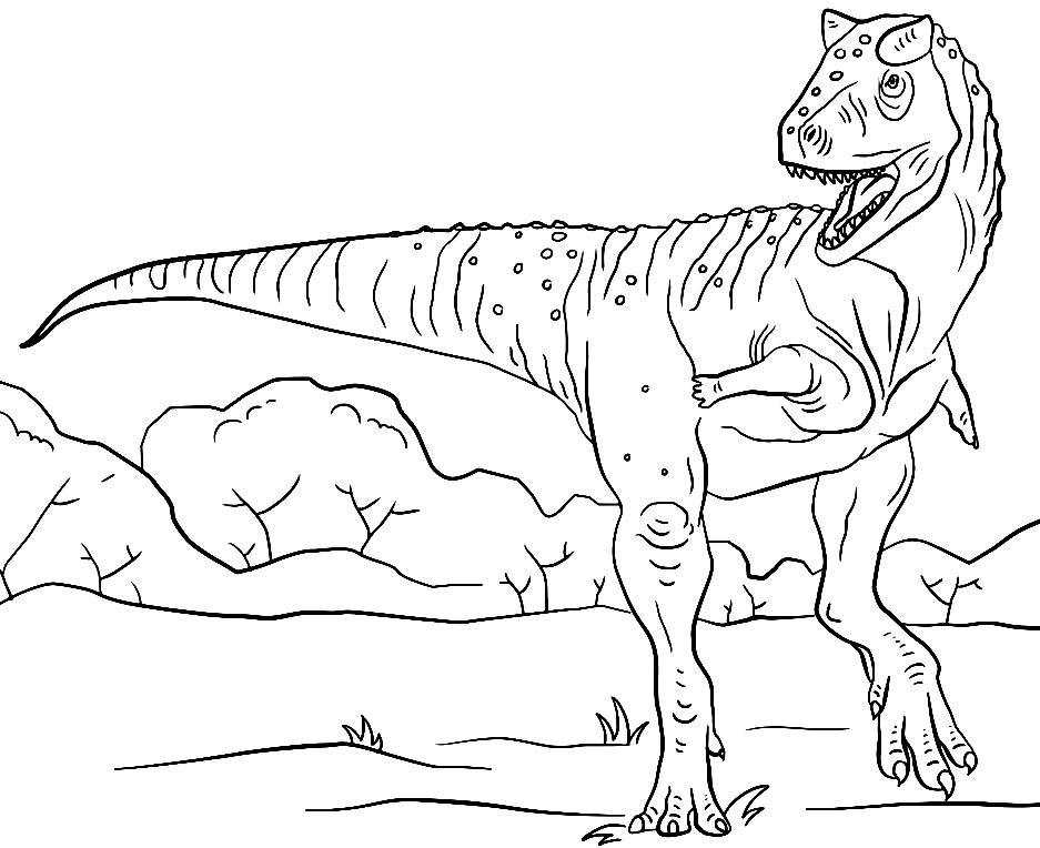 Desenho para colorir de carnotauro do Jurassic Park