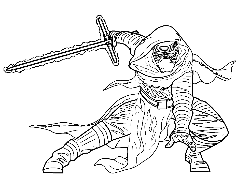 Kylo Ren From Star Wars Coloring Page