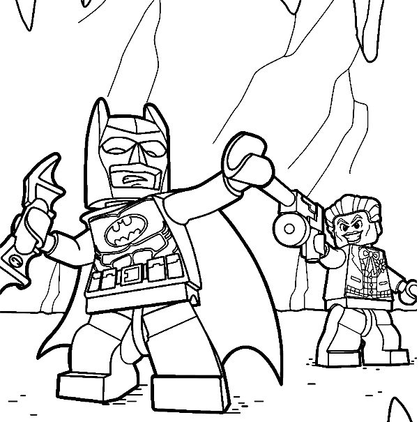Lego Batman and Joker Coloring Page
